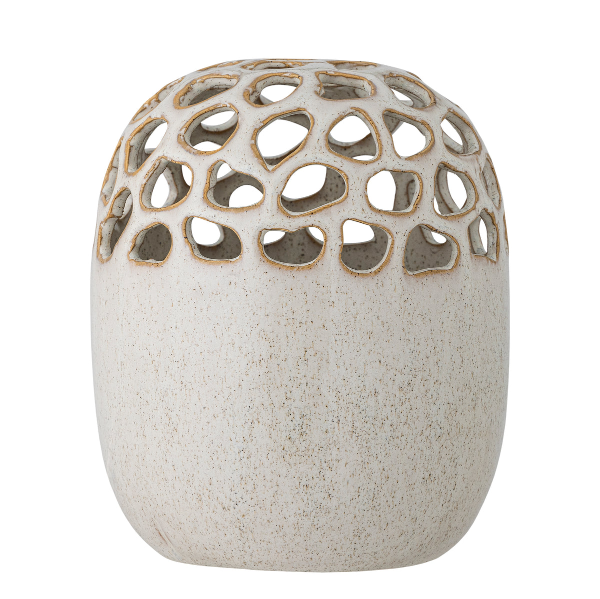 Bloomingville Elissa Vase, Beige/Hellgrau, Ø 16 × H 19 cm