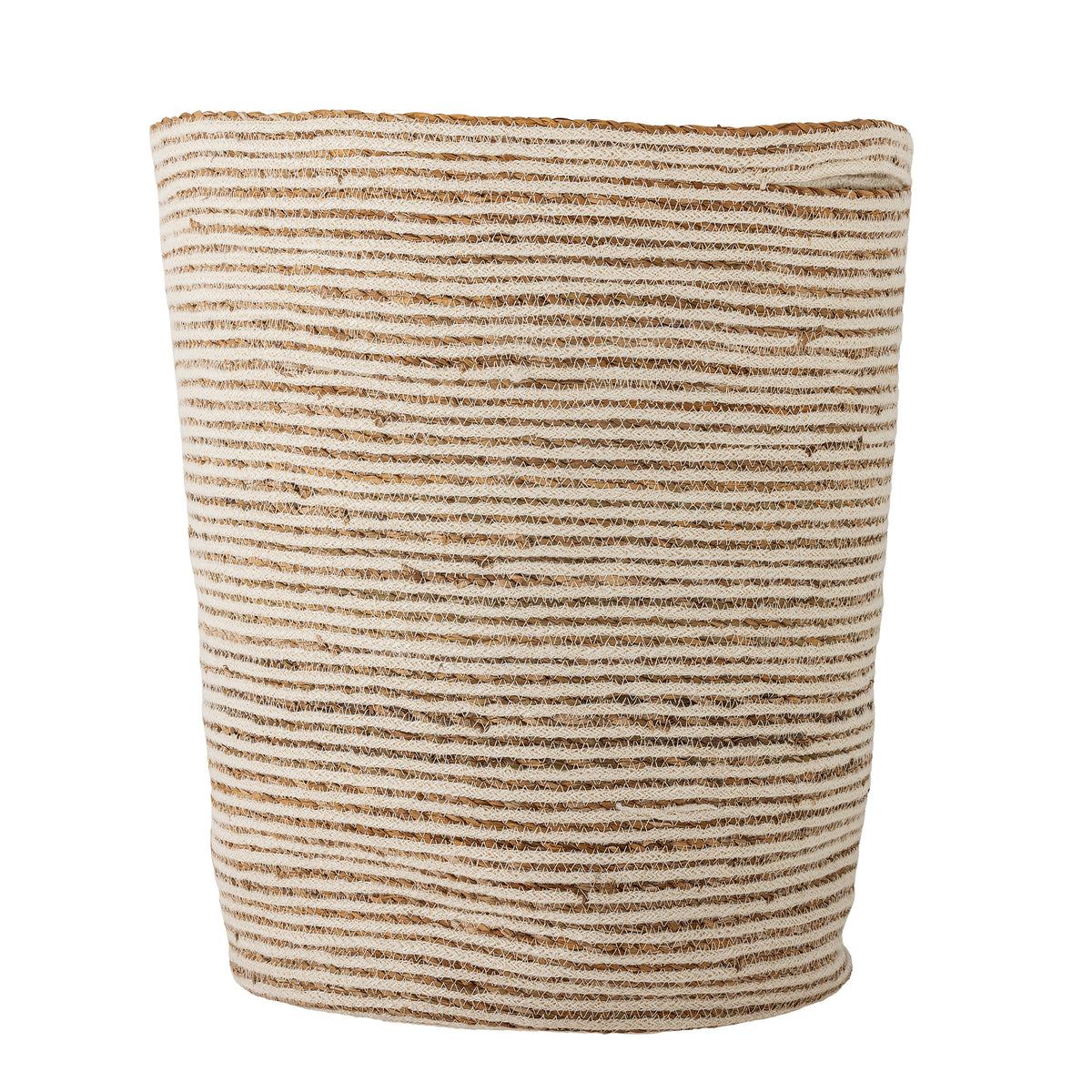 Bloomingville Selena Aufbewahrungskorb, Beige/Weiß, Ø 40 × H 49 cm
